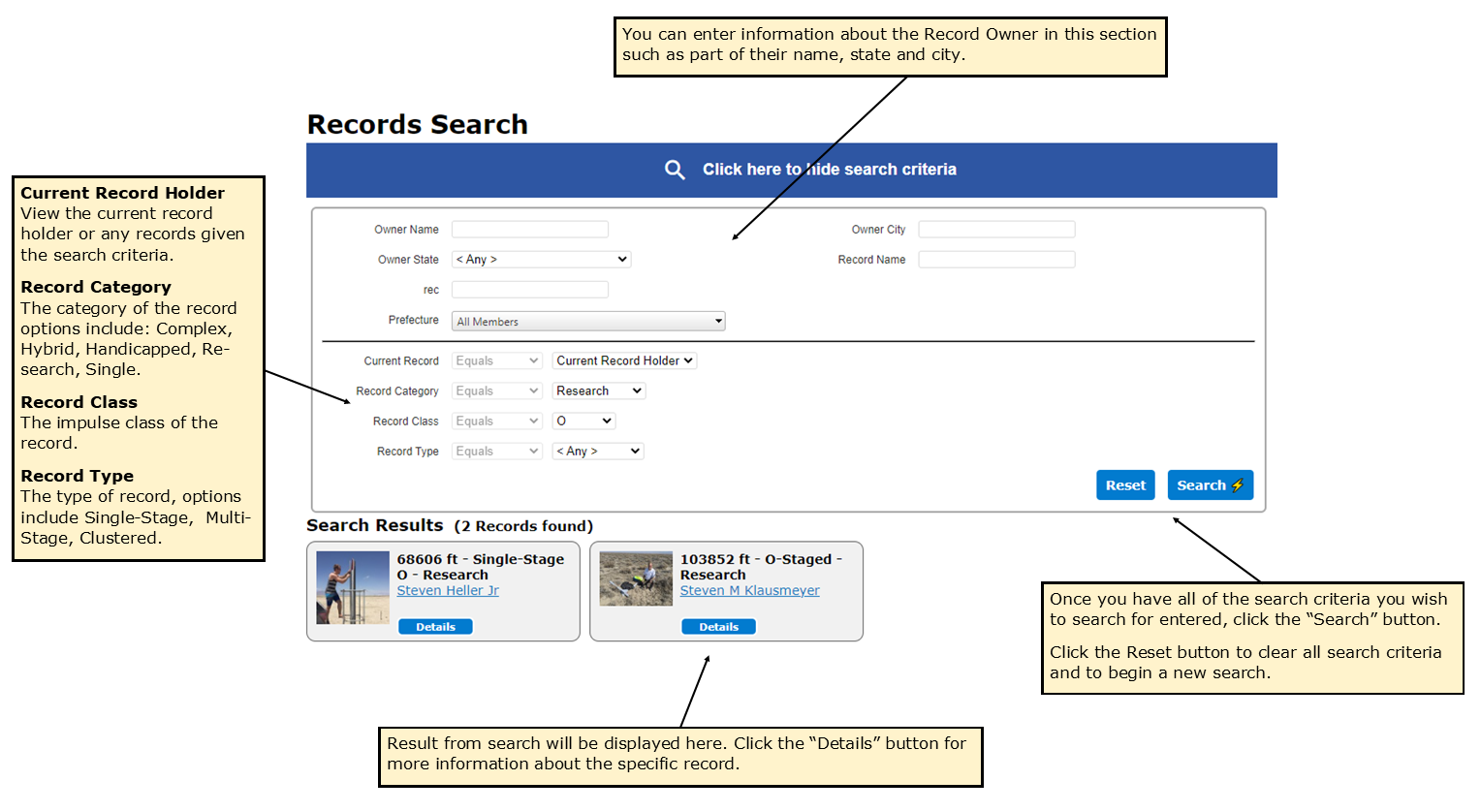 Records Database Search Tool